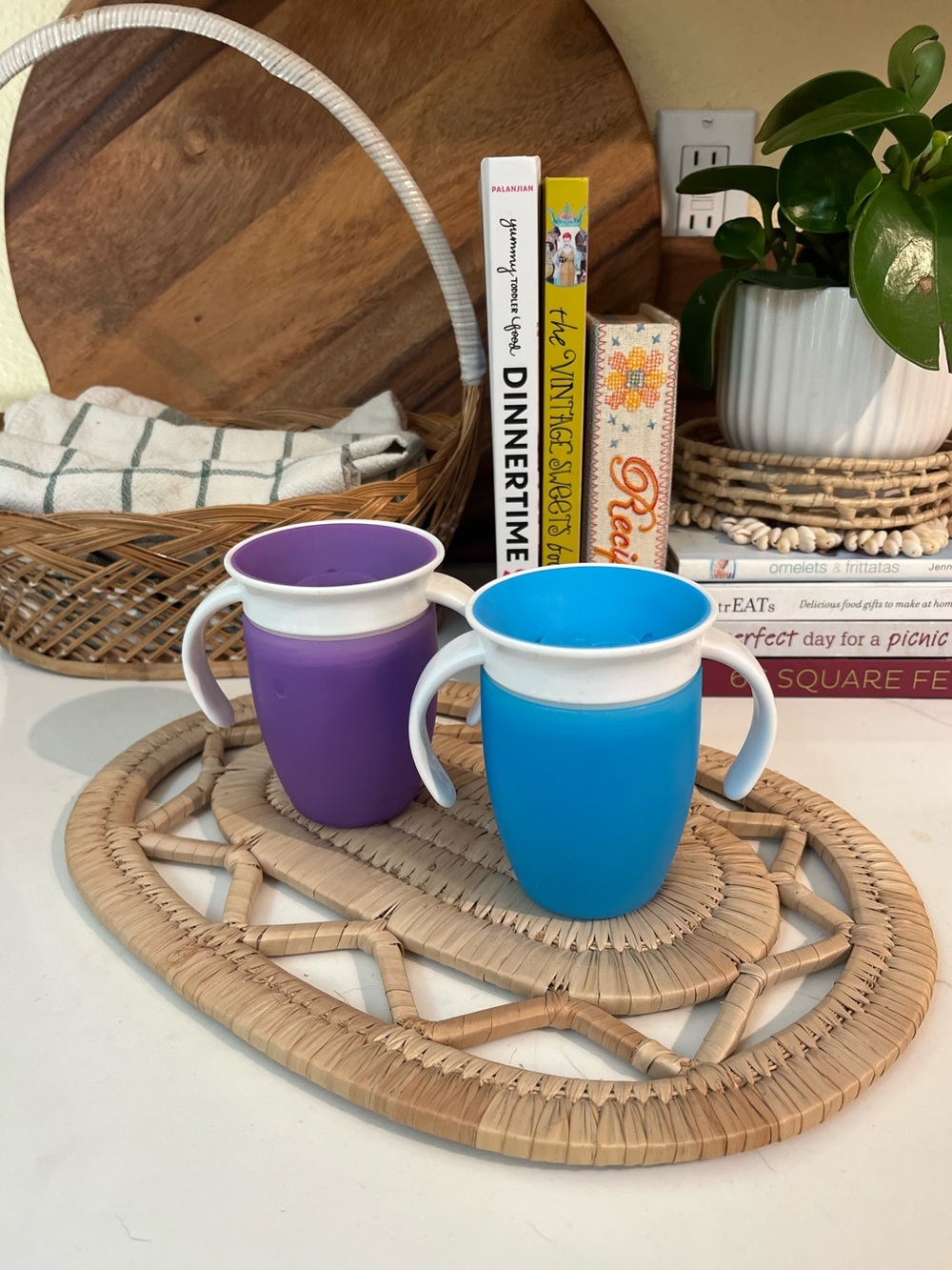 Munchkin Training Sippy Cups with Handles - Blue and Purple
